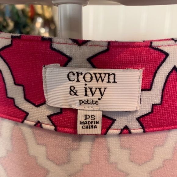 Crown &Ivy petites mixed pattern dress. Worn 2x‎ - Picture 2 of 5
